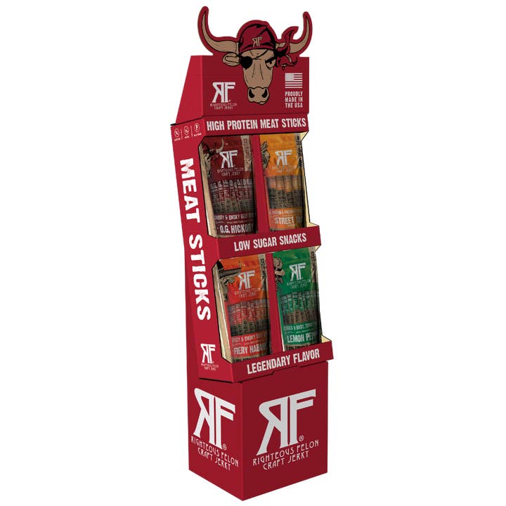 Stick Pouch Shipper (32 x 6ct Pouches) for wholesale by Righteous Felon Craft Jerky