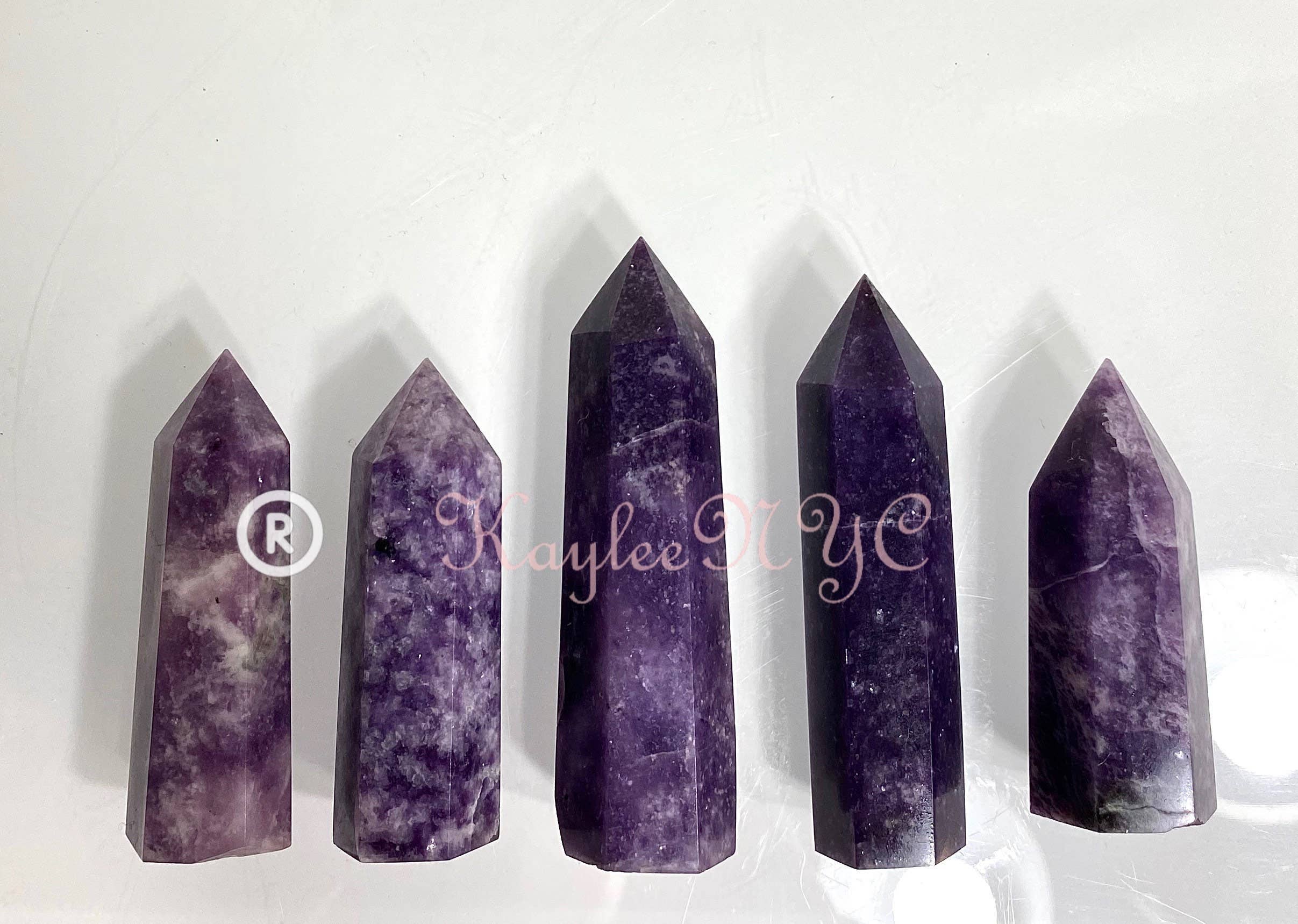KayleeNYC - Wholesale Spiritual Stone/Crystal - Wholesale Lot 1 lb Natural Lepidolite Tower Obelisk Point Wand Crystal Energy Healing6