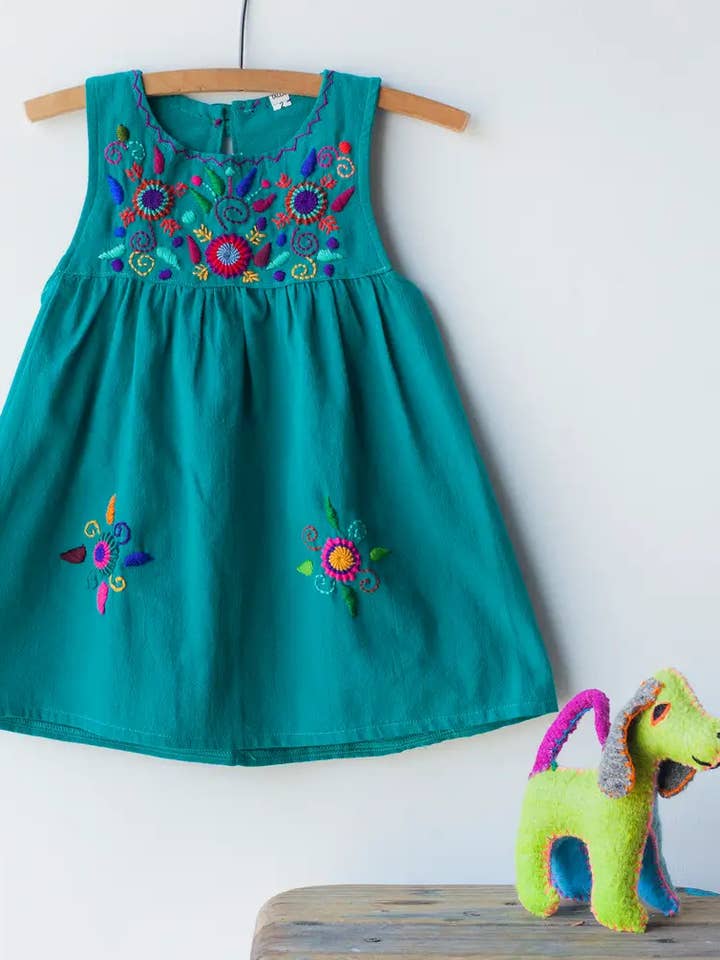 Teal - Jardinita Dress for wholesale by Jitana