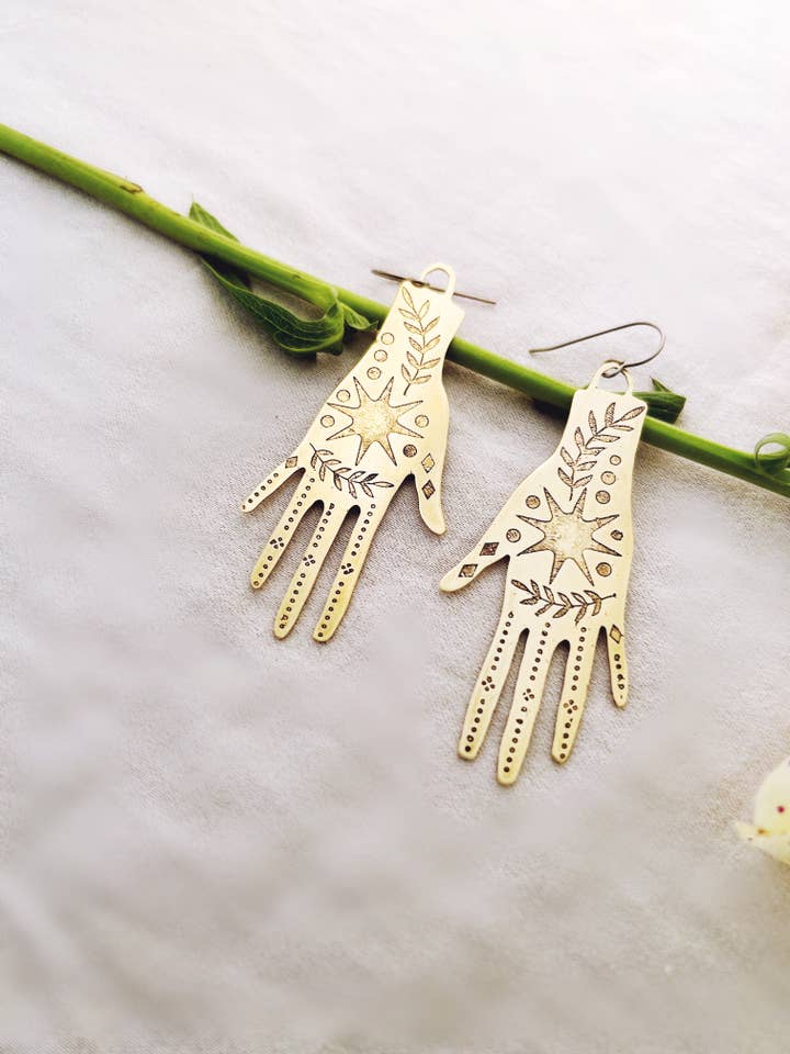 Sun Hands Earrings for wholesale by Undercurrent