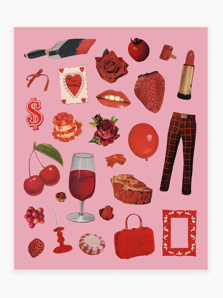 Red on Pink Art Print for wholesale by Julia Walck