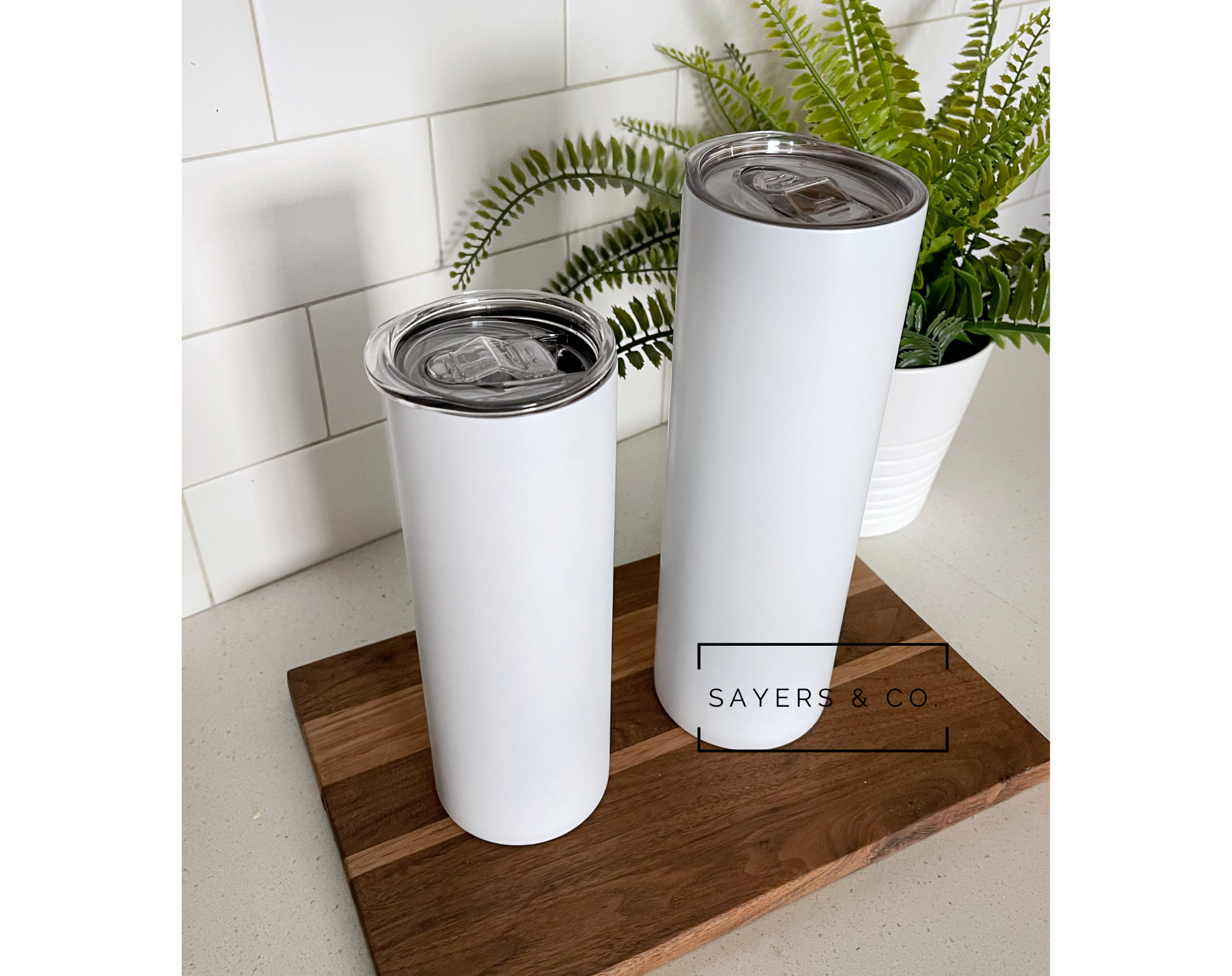 Sayers & Co. - Wholesale Insulated Mug/Tumbler - MATTE 20oz or 30oz STRAIGHT White SUBLIMATION Skinny Tumbler, 20 oz, 30oz2