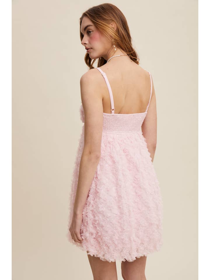 Listicle - Wholesale Dress - Women's - Fluffy Mesh Lace Layered Mini Dress32