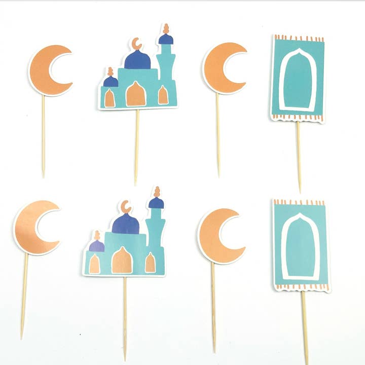 Erum Khalili - Wholesale Cake/Cupcake Topper - Set of 8 Ramadan and Eid Cupcake Toppers4
