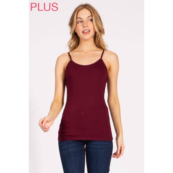 UP CLOTHING – wholesale Tank top – Women′s – PLUS Size Solid Spaghetti Strap Tank Top2