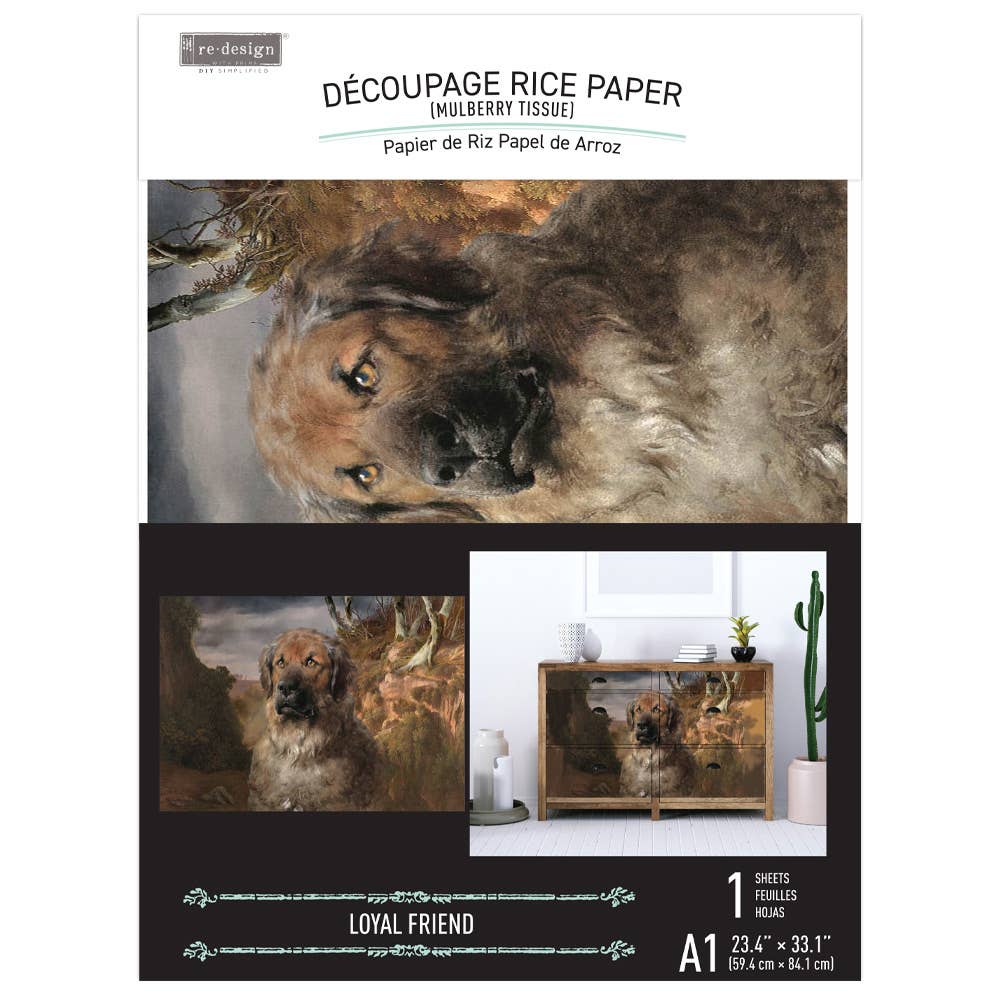 Redesign with Prima - Wholesale Craft Supplies - Redesign A1 Decoupage Rice Paper Loyal Friend 23"X33"3