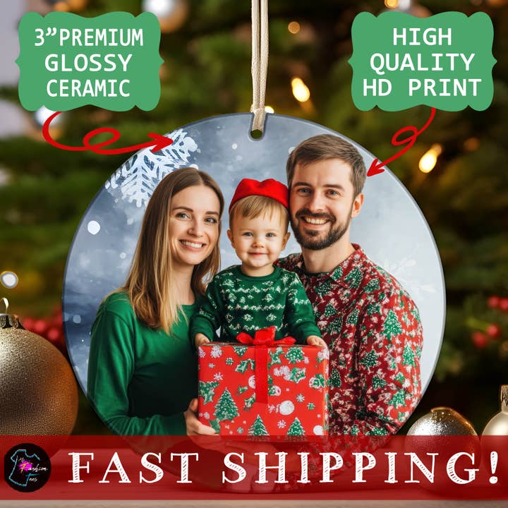 Black Sheep Lab - Wholesale Ornament - Custom Christmas Ornament Front and Back Print Logo or Photo2