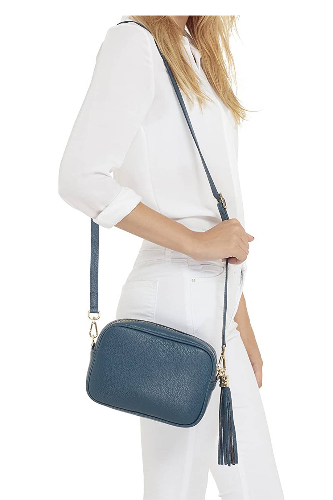 Ellas Trading - Wholesale Crossbody Bag - Women's - Italian Leather Camera Crossbody Bag with Tassel Charm43