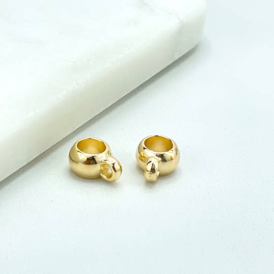 18k Gold Filled 8mm Clasp Connector, Bail Beads Connector, 05, 12 or 25 Pieces for wholesale by Luxus Accessories