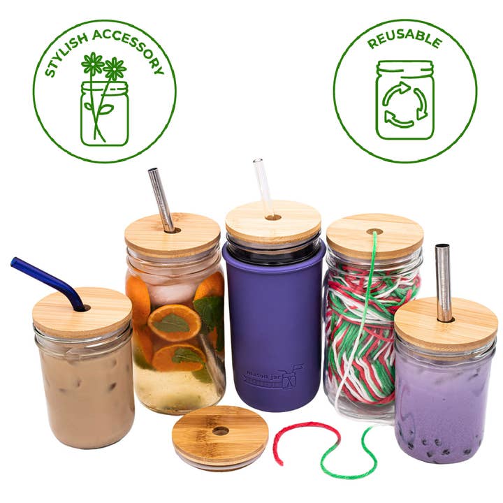 Mason Jar Lifestyle - Wholesale Drink Lids - Bamboo Straw Hole Tumbler Lid for Mason Jars