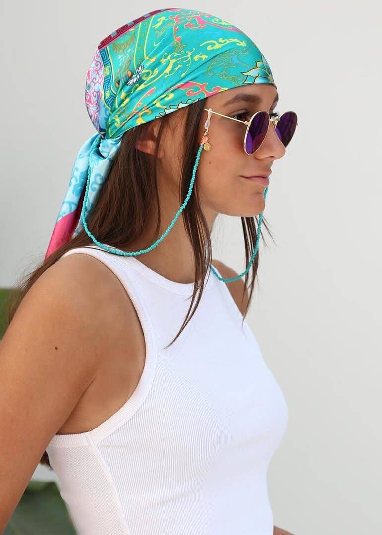 Love Ibiza - Wholesale Bandana - Women's - Satijnen bandana sjaal barok ocean1