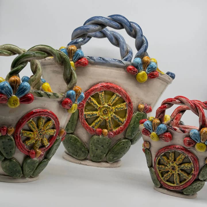 DD Ceramiche Siciliane - Wholesale Decorative Tabletop Object - Coffa Siciliana Ceramica Caltagirone Artisanal Centerpiece Organizer11