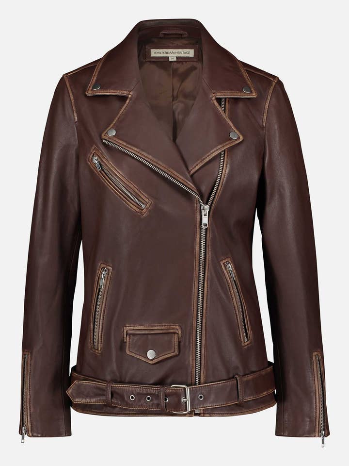 Berlijn │ Oversized leren bikerjack voor wholesale door Amsterdam Heritage Belts, Bags, Apparel & Jackets EU