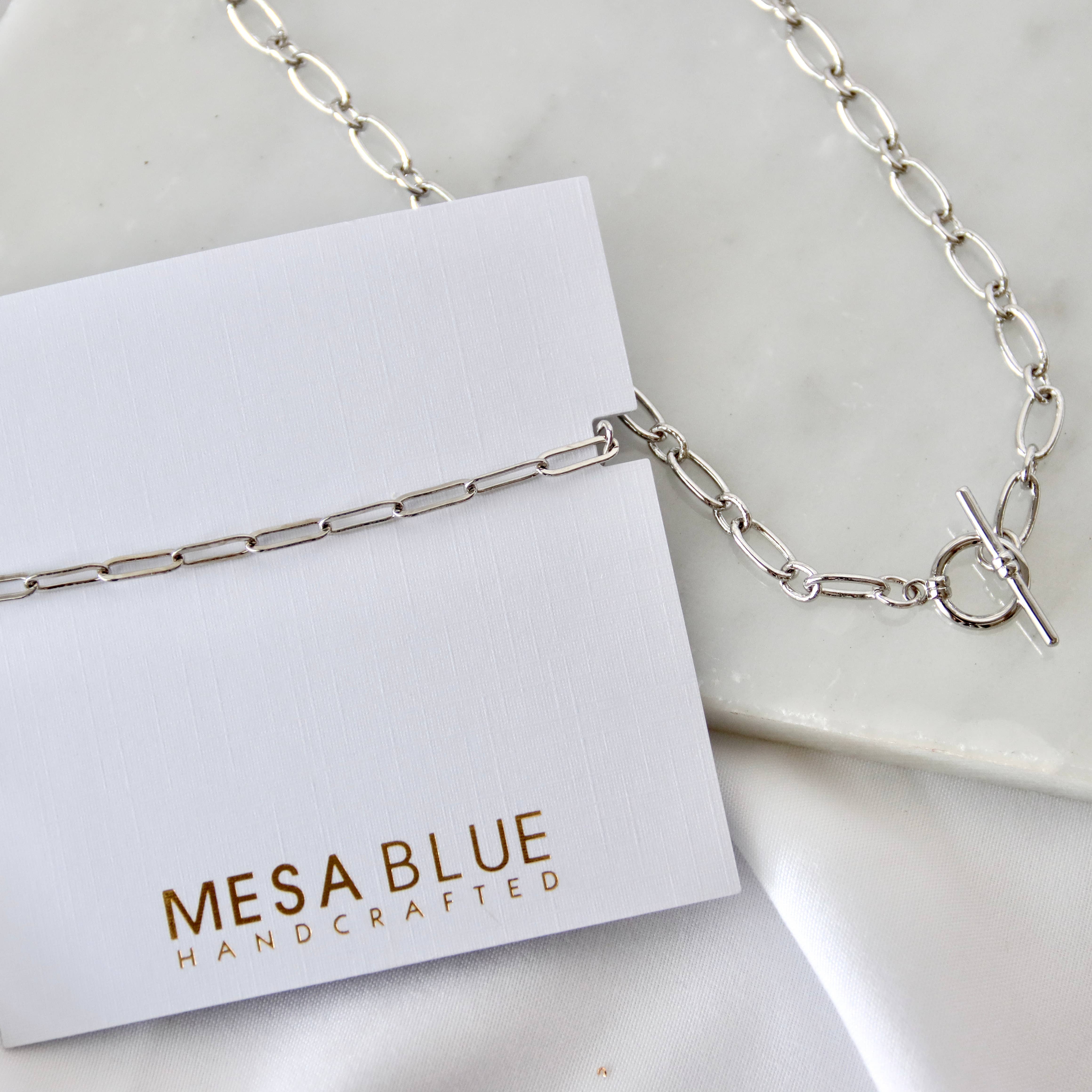 Mesa Blue - Wholesale Link & Chain Bracelet - Paperclip Bracelet - Silver2