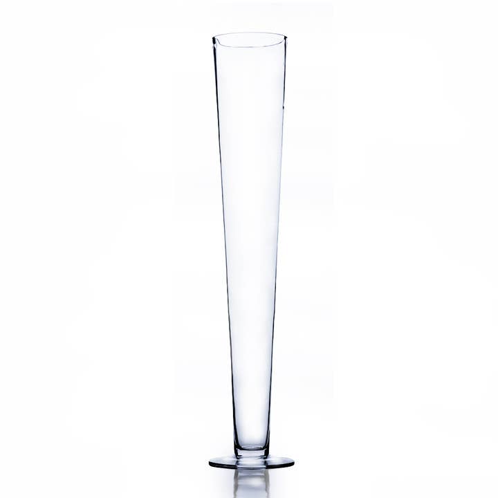 WGV Clear Pilsner Glass Trumpet Vase - 4" x 24"H for wholesale by WGV International