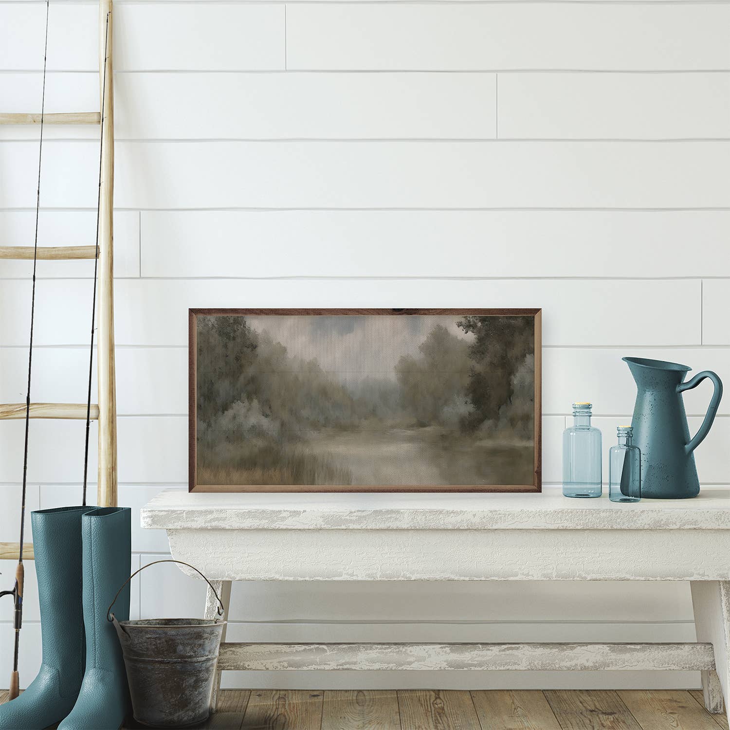 Kendrick Home - Wholesale Wood Wall Art - Foggy Lake And Trees1