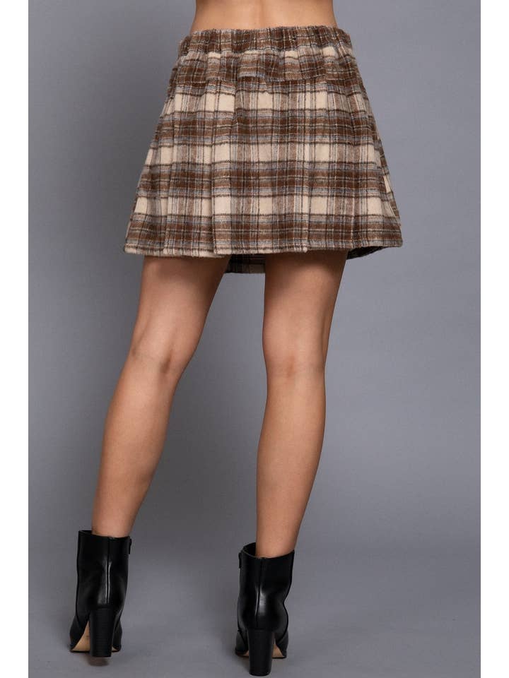 Vanilla Monkey - Wholesale Skirt - Women's - Pleats Detail Plaid Skirt3