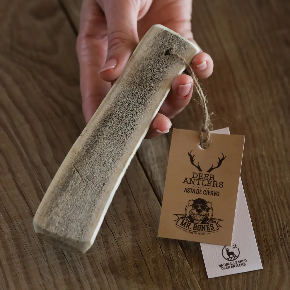 Mr.Bones - Natural Pet Products - Vendita all'ingrosso Osso/pelle di manzo - Cani - Masticativo naturale per cani - Corno di cervo spaccato3