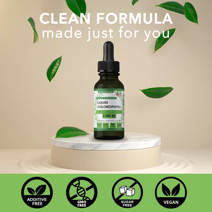 Super Natural Goods - Wholesale Oral Supplement/Vitamin - Liquid Chlorophyll, Energy Boost, Immune Support, Digestion5