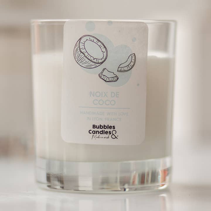 Vela de coco para venta al por mayor de Bubbles and candles