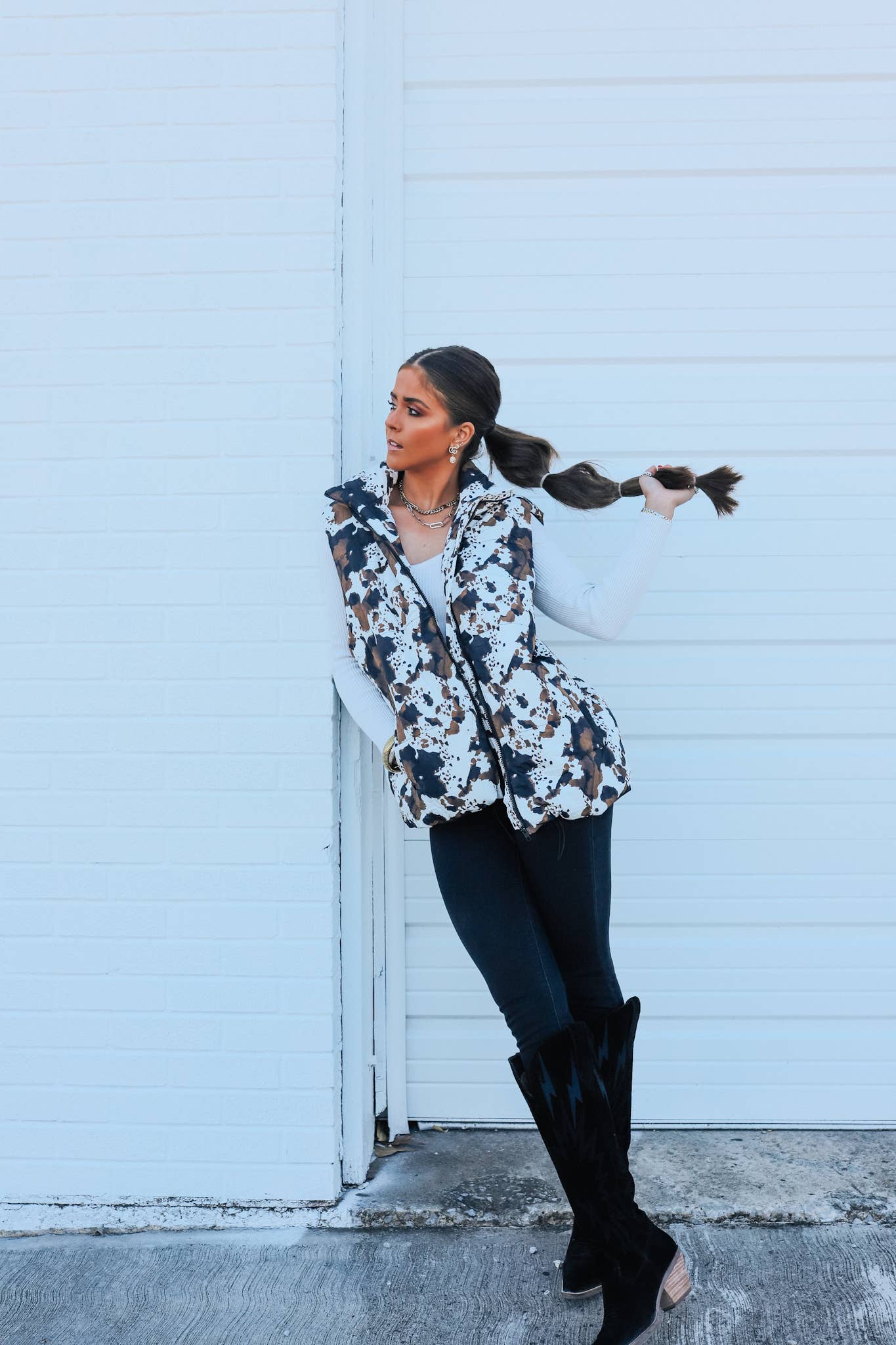 The Front Porch Label - Wholesale Outerwear Vest - Women's - Brown Cowhide Vest3