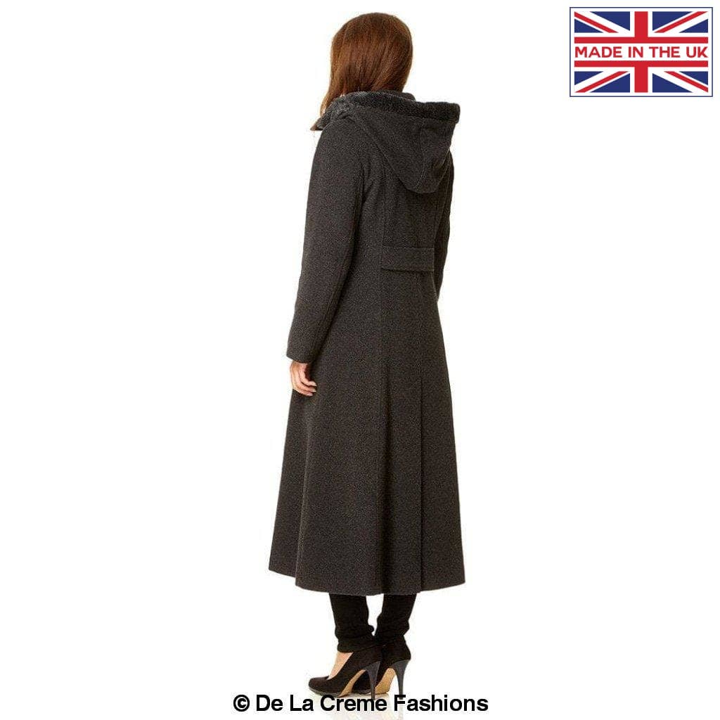De La Creme Fashions – wholesale Fur/faux fur coat – Women's – Womens Wool Blend Faux Fur Trim Hooded Long Coat9