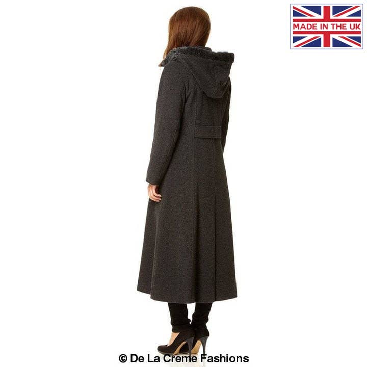 De La Creme Fashions - Wholesale Fur/Faux Fur Coat - Women's - Womens Wool Blend Faux Fur Trim Hooded Long Coat9