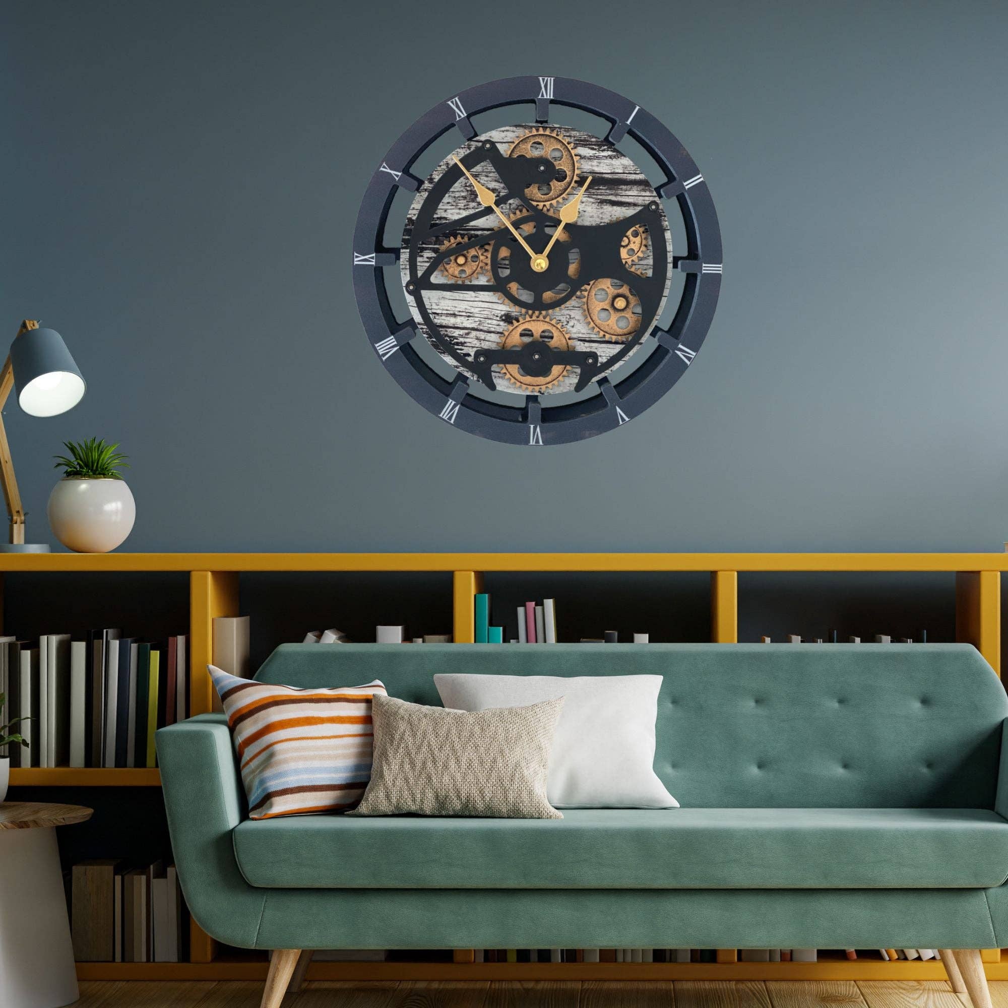 The Gears Clock - Wholesale Wall Clock - CANADA LINE WALL-DESK CLOCK 16 INCH GREY&WHITE3
