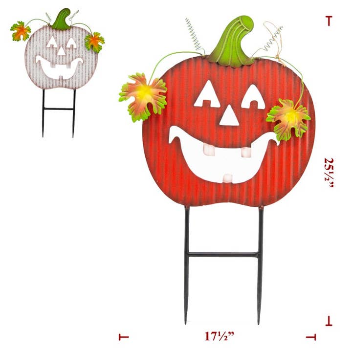 Halloween metal krøllede græskar med 2 farver. (12-pak) for engroshandel hos Jersey Devil Sales LLC