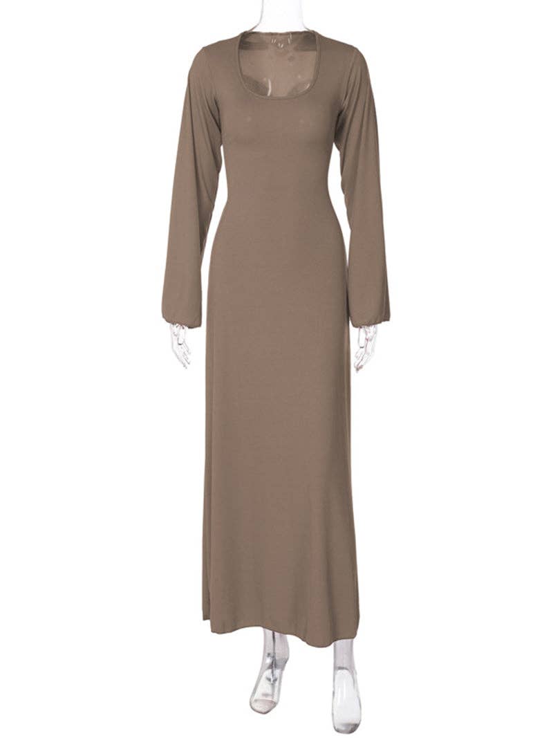 safistyle - Wholesale Dress - Women's - Flare Sleeves Square Neck Maxi Dress4