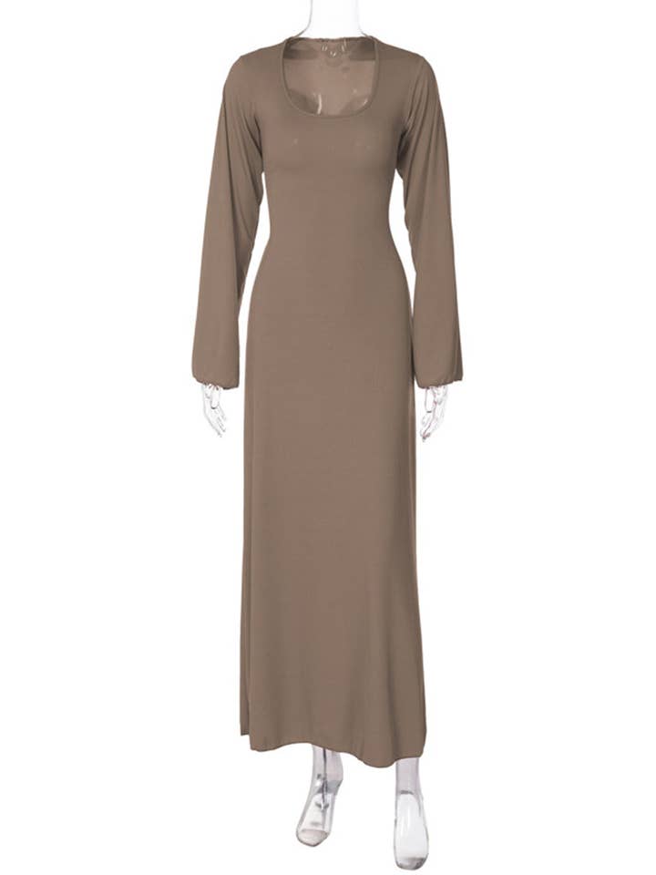 safistyle - Wholesale Dress - Women's - Flare Sleeves Square Neck Maxi Dress4