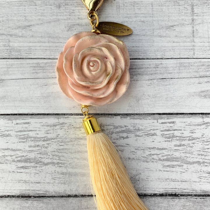 Lenora Dame - Wholesale Purse/Bag Accessory - Women's - Swan Lake Floral Tassel Purse Charm