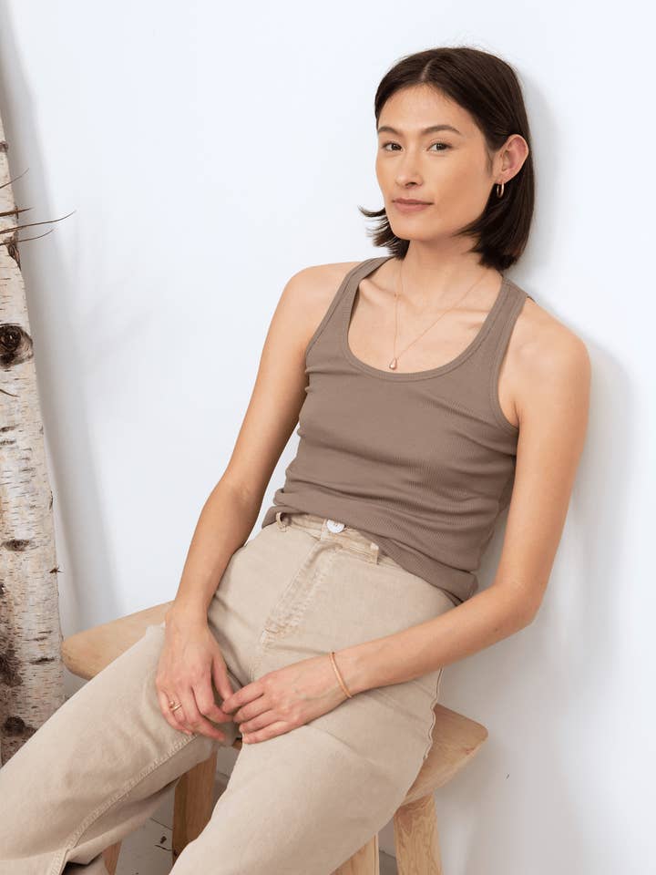 Organic Cotton Scoop Neck Tank Top for wholesale by Lavender Hill