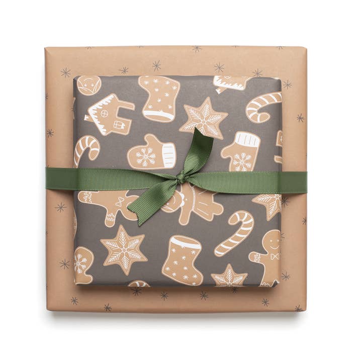 My Pretty Circus - Wholesale Flat Wrap - Christmas wrapping paper gingerbread brown - double-sided1