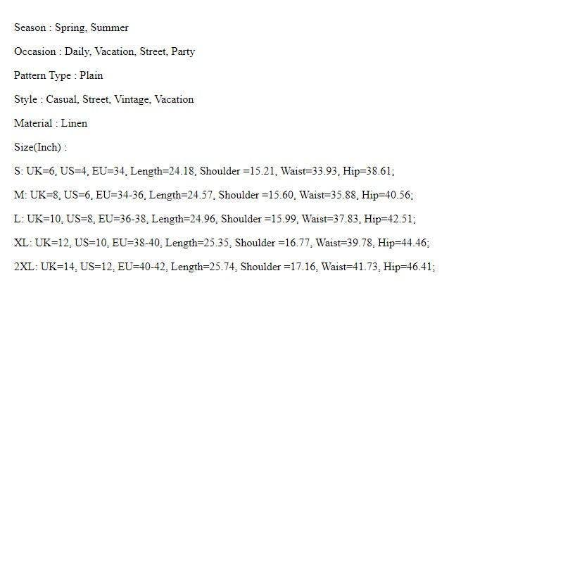 UZ Wholesale Store - Vente Salopette – femme - Combinaison unie à boutons en lin et coton, style large à col licou13