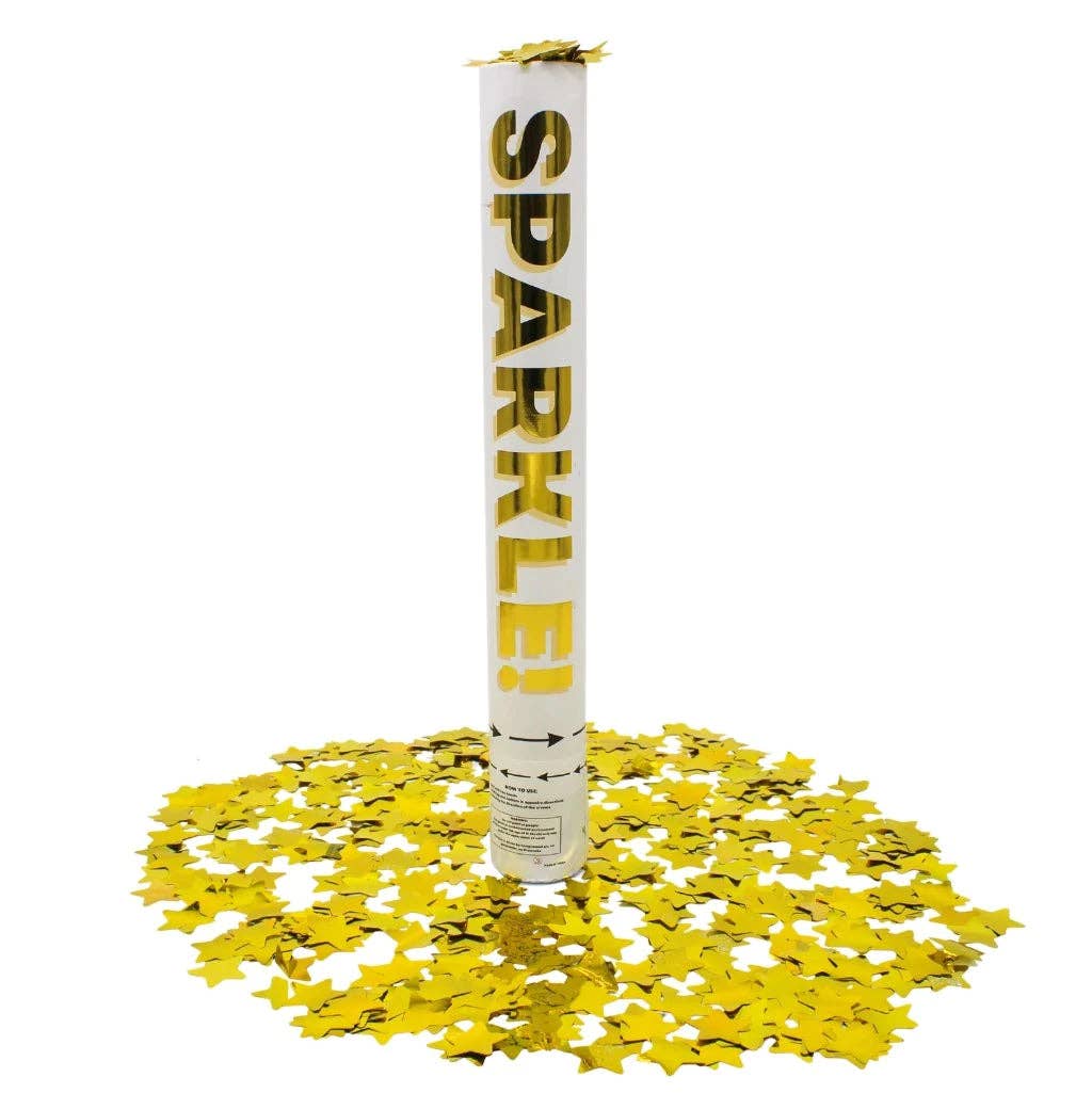 Plush Appeal LLC - Wholesale Confetti - Gold Metallic Star Confetti Cannon 16" (Each)0