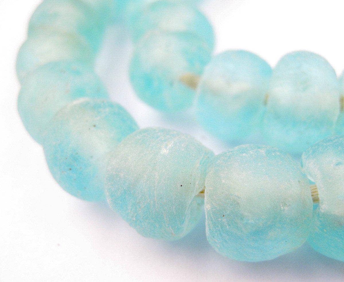 The Bead Chest - Wholesale Beads - 14mm Clear Marine Recycled Glass Beads1