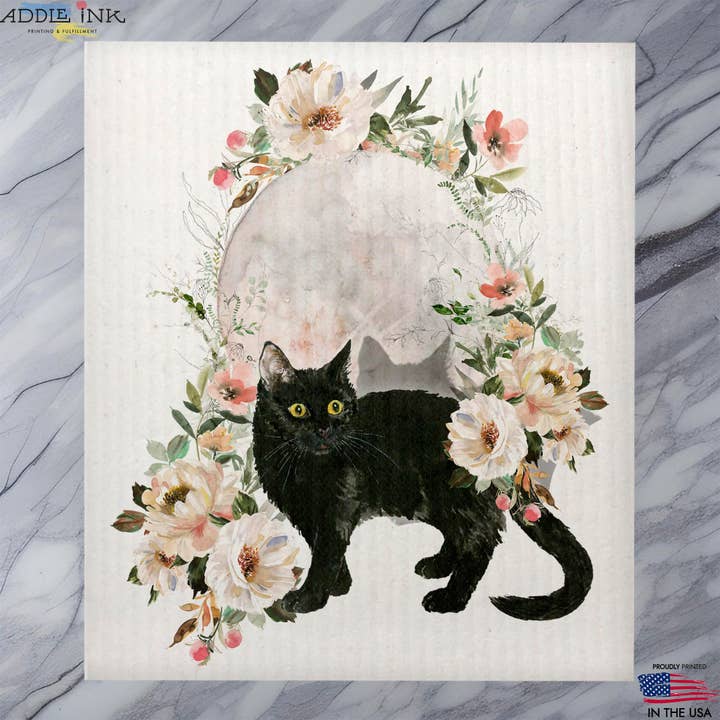 Harvest Moon Pumpkin Patch Fall Halloween Dishcloth for wholesale by ADDLE iNK