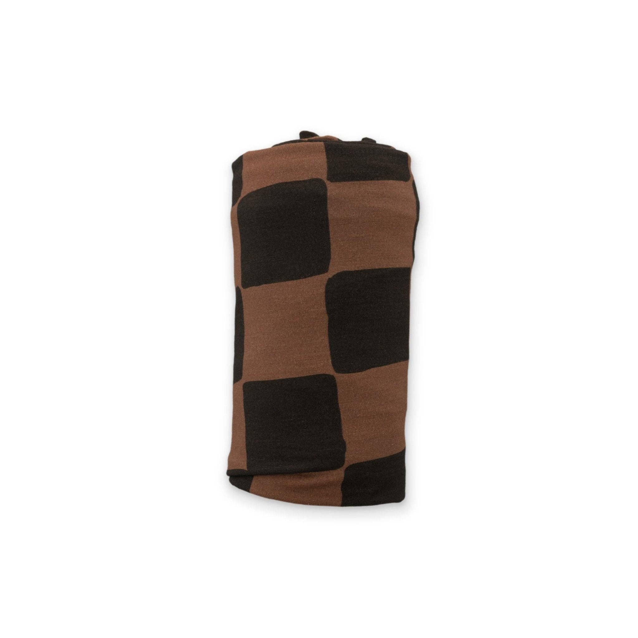 Ellie Sue - Wholesale Swaddle - Baby - Ink & Earth Checkerboard Stretch Swaddle Blanket0