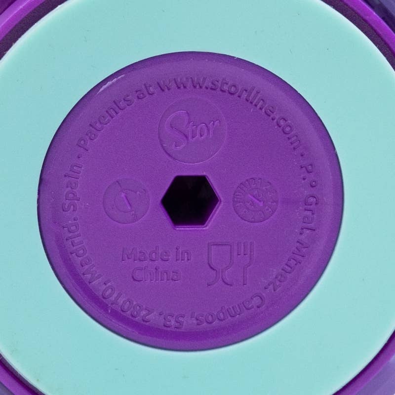 Stor - Wholesale Drinking Glass/Cup - Stor Anti-Spill PP Cup with Silicone Straw 370 ml Stitch3