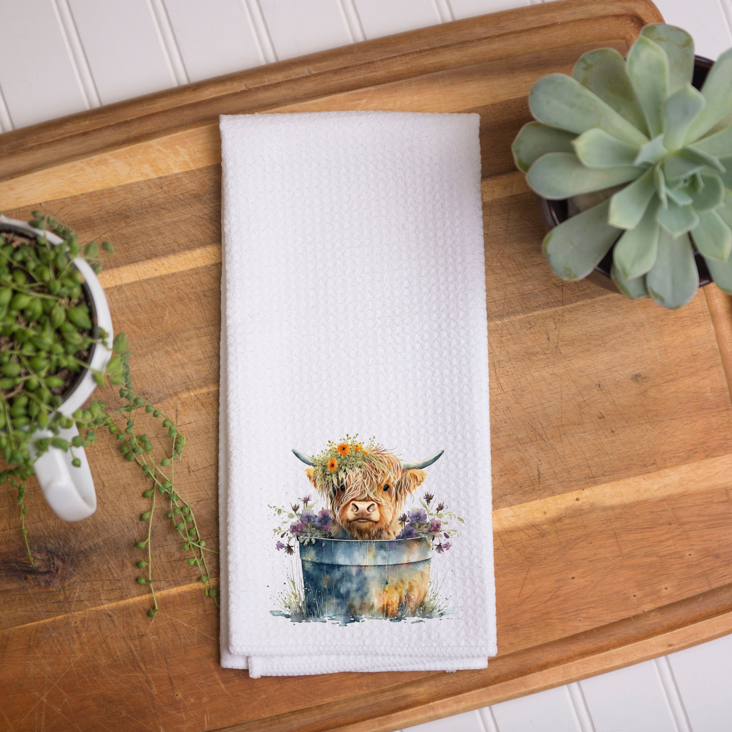 Fernville Creations - Wholesale Tea Towel - Highland Cow Hand Towel, Farmhouse Kitchen, Rustic Décor8