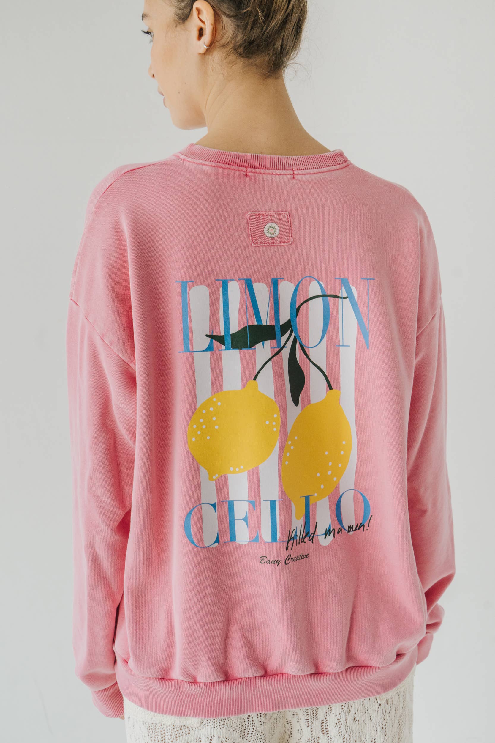 Bauy - Vente Sweat-shirt à imprimés – femme - Pull rose imprimé11