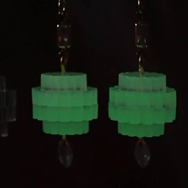 Lassoed Moon - Wholesale Dangle Earrings - Teeny Tiny Crystal Chandelearrings7