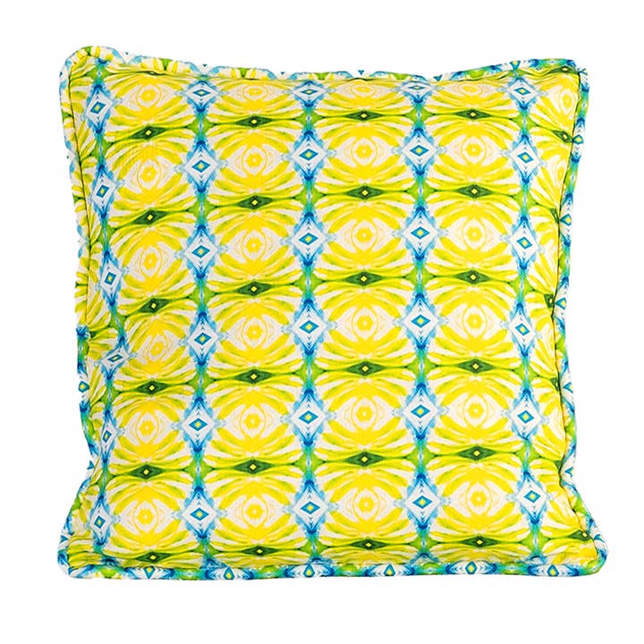 Paar von Georgia's Palm 20" quadratische dekorative Kissenbezüge mit Kordel. für den Großhandel von EVELYN & KATE