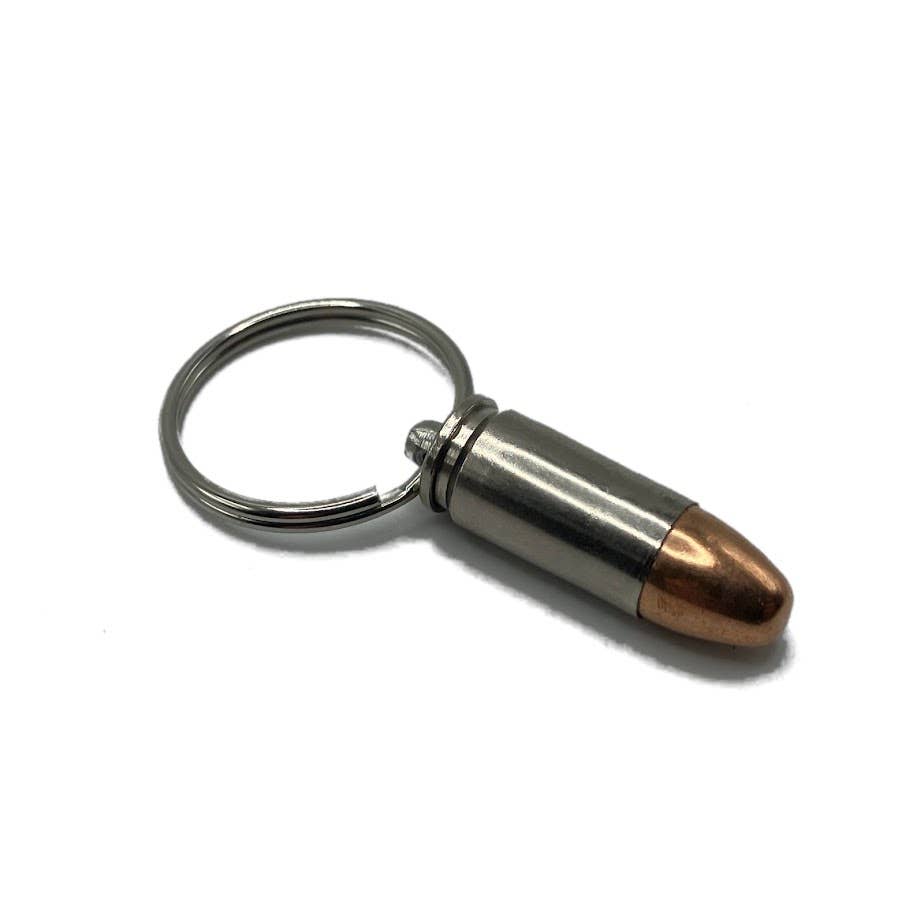 Vermont Cut Coins & 2nd Shot Round - Wholesale Keychain - Unisex - Bullet Keychains Style2- Many Calibers - .223 .45 9mm 50 BMG15