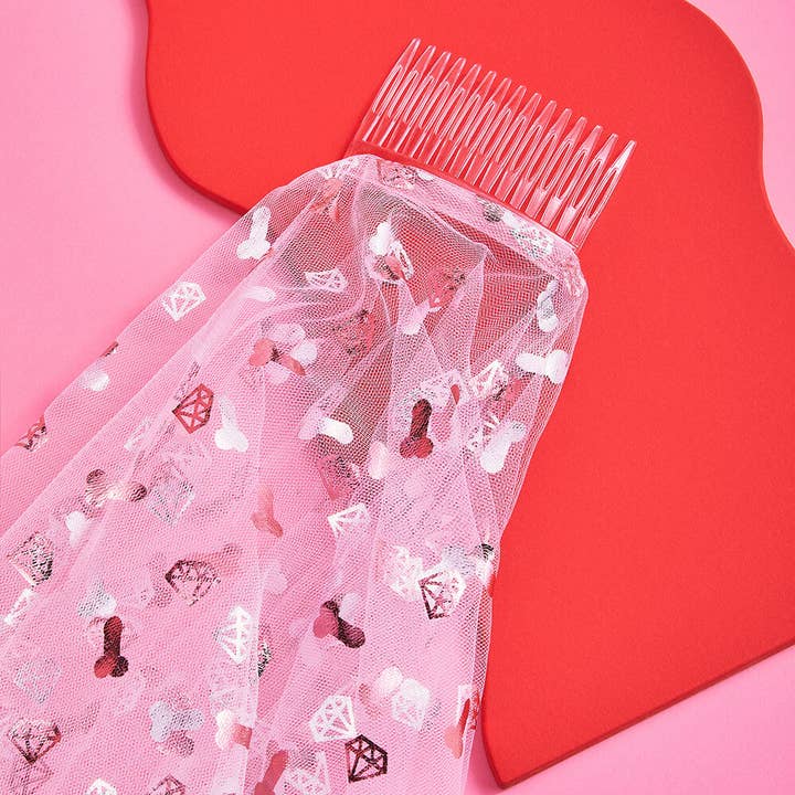 xo, Fetti - Wholesale Veil - Women's - Bachelorette Party Penis Veil, Bridal Shower Gift, Accessory5