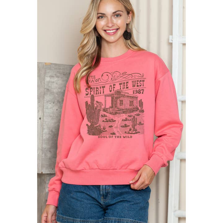 Amused by Blue - Wholesale T-Shirt (Graphic) - Women's - Spirit of the West 1987 Crewneck Sweater3