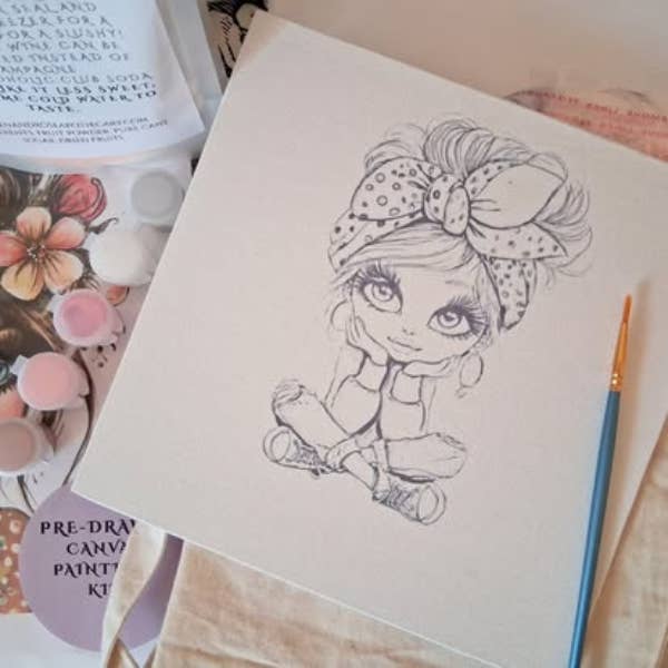 The Boozy Bookworm - Wholesale DIY Craft Kit - Blonde Daydreamer DIY Painting Art Kit1