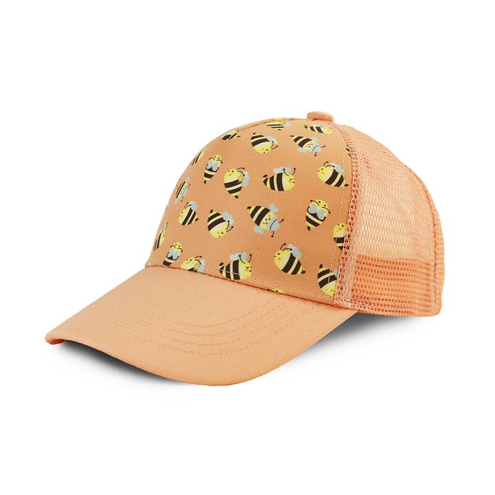 Kids Printed Ball Cap - Bees for wholesale by FlapJackKids