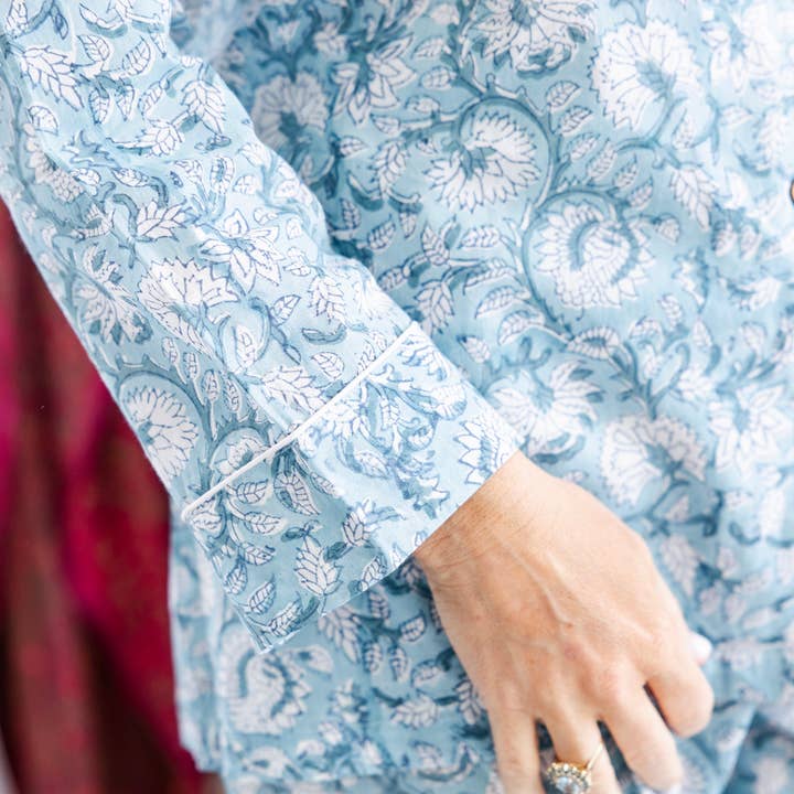 Rahab's Rope - Wholesale Sleepwear Set - Women's - Coastal Comfort Block Print Pajama Set - Pants2